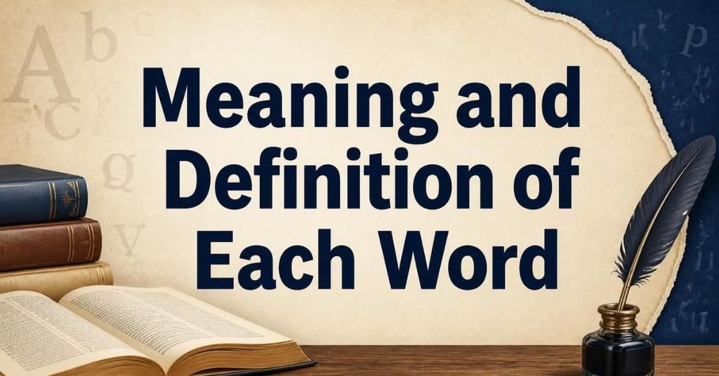 Meaning and Definition of Each Word
