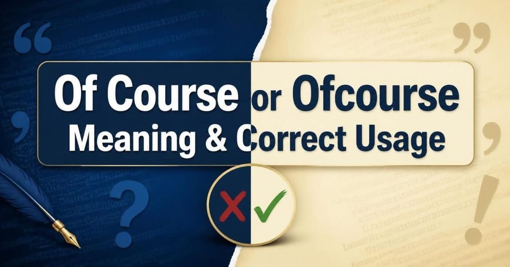 _ Of Course or Ofcourse Meaning & Correct Usage