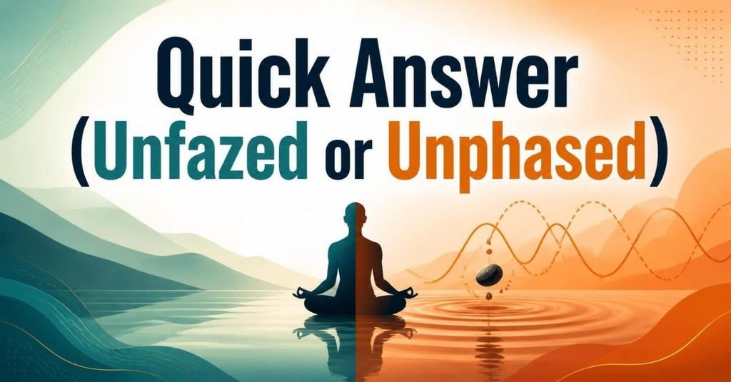 Quick Answer (Unfazed or Unphased)